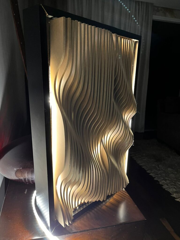 Paineis acusticos decorativos 3D iluminado