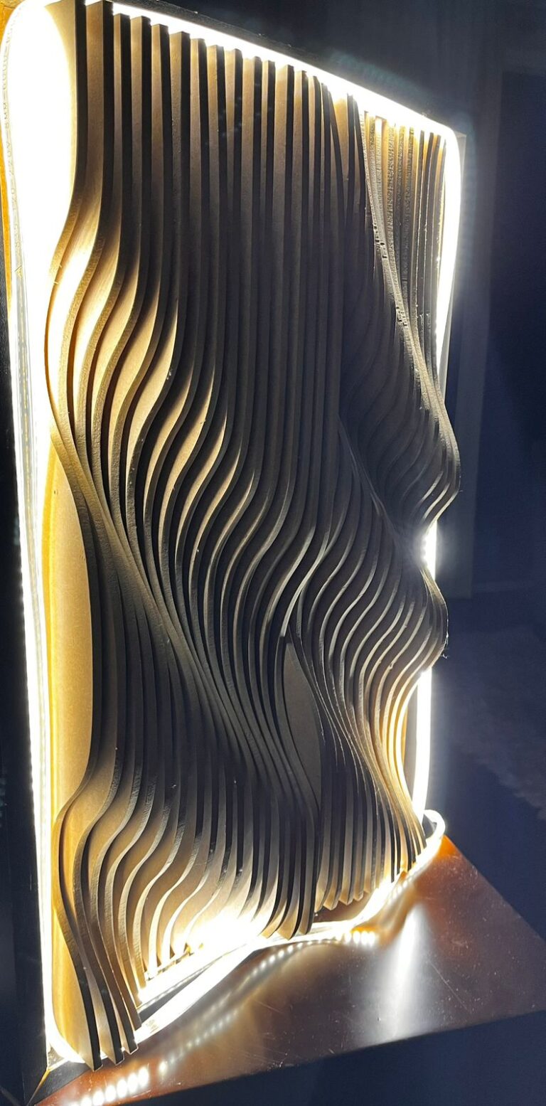 Paineis acusticos decorativos 3d com led